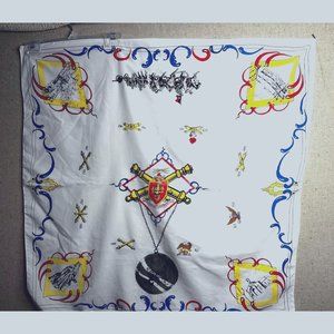 Vtg Scarf Field Artillery Ft Sill Ok 29"x 30" Army Wife Military Spouse Gift